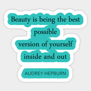 Audrey Hepburn 'Beauty' Quote Sticker